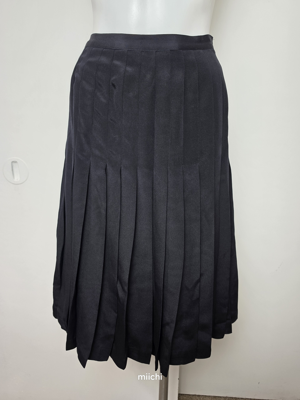 Black Pleated Skirt Silk Skirt